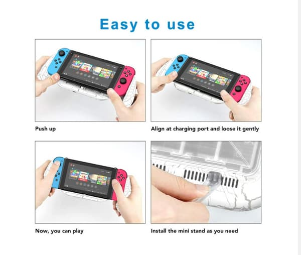 INF Nintendo Switch väska med greppstativ och spelkortsfodral