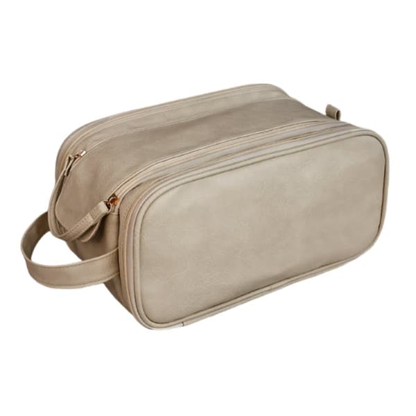 INF Lyxig necessär med dubbla lager för resor Beige