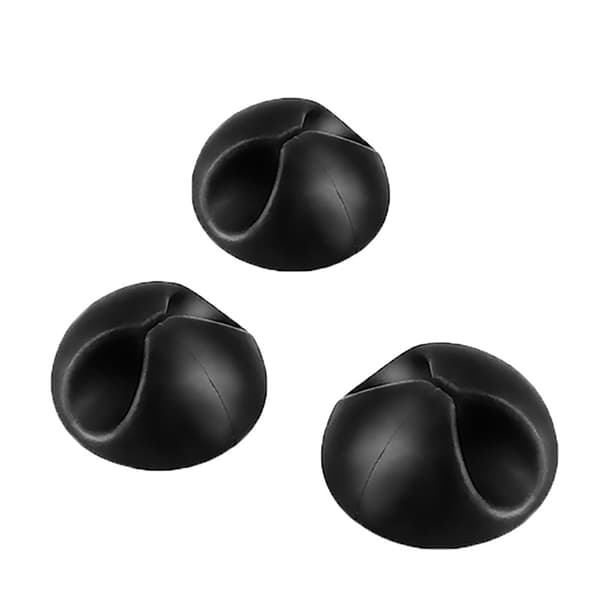 3-paks kabelholder Sort