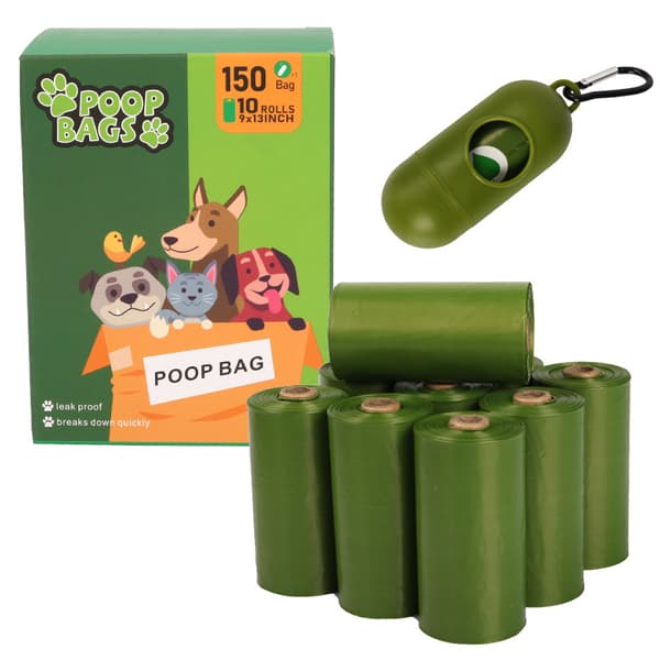 INF Biologisk nedbrydelige hundeposer - dispenser - Armygrøn 10