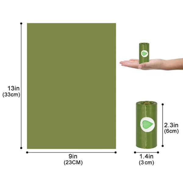 INF Biologisk nedbrytbare hundeposer - dispenser - Armygrønn 24 Colors