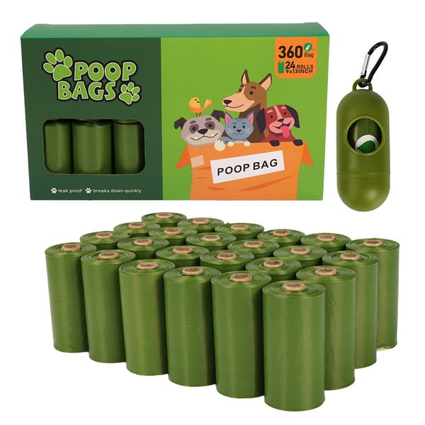 INF Biologisk nedbrytbare hundeposer - dispenser - Armygrønn 24 Colors