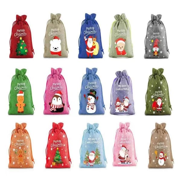INF Jule jute gaveposer 15-Piece