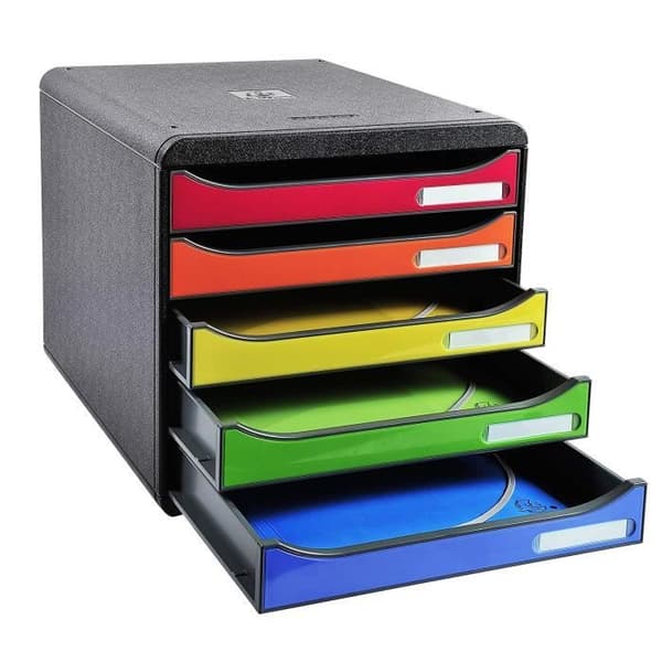 EXACOMPTA 3097298D - BIG-BOX PLUS Iderama 5 lådor - Svart/harlekin blank - 9002493424425