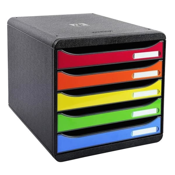 EXACOMPTA 3097298D - BIG-BOX PLUS Iderama 5 lådor - Svart/harlekin blank - 9002493424425