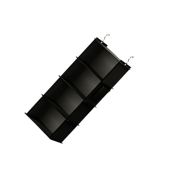 INF Organizer til hængende skab, sort stofopbevaringspose med metalkroge  29.7x30x80