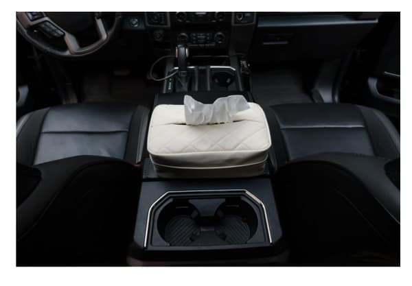 INF Car Tissue Box Holder, PU Læder Tissue Dispenser til bil