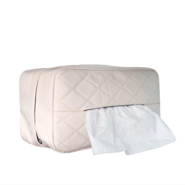 INF Car Tissue Box Holder, PU Læder Tissue Dispenser til bil