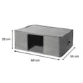 Miniatyrbild 3 av 9: Housse de rangement couette en tissu effet lin gris - L66 cm