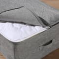 Miniatyrbild 5 av 9: Housse de rangement couette en tissu effet lin gris - L66 cm