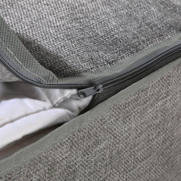 Housse de rangement couette en tissu effet lin gris - L66 cm