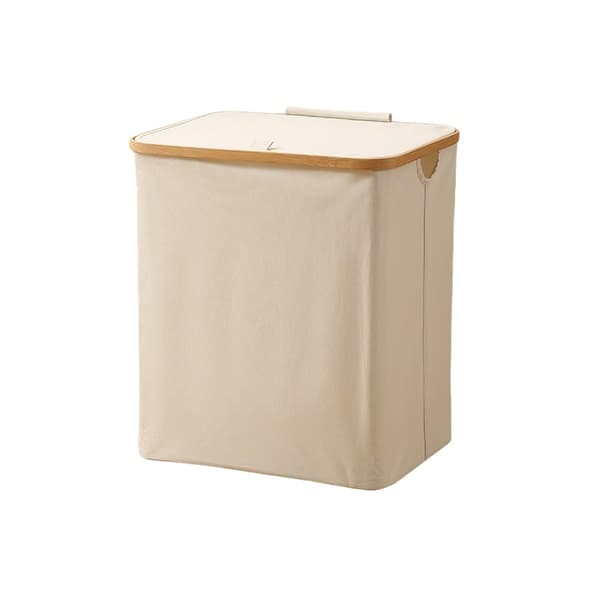 INF Hopfällbar tvättkorg med lock, beige XL