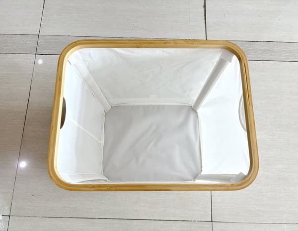 INF Sammenklappelig vasketøjskurv med låg, beige