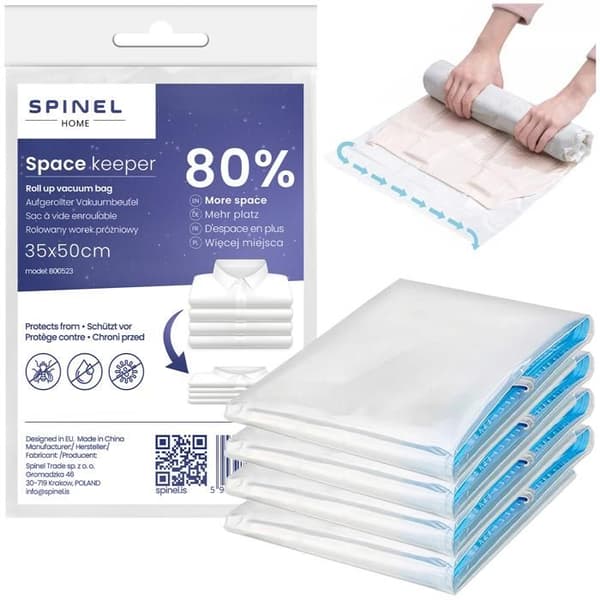 Vakuumpåsar - Ospecificerad - 35x50 cm - Paket med 4 - Volymminskning - Idealisk för resor