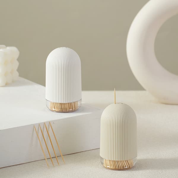 INF Moderne Tannpirkerholder Stilig og Praktisk Oppbevaring Beige