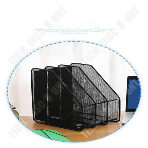 TD® Metal Iron Mesh Desktop Storage File Rack Enkel svart Desktop File Box Four Organizer