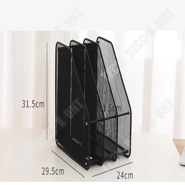 TD® Metal Iron Mesh Desktop Storage File Rack Enkel svart Desktop File Box Four Organizer