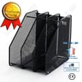 Miniatyrbild 1 av 4: TD® Metal Iron Mesh Desktop Storage File Rack Enkel svart Desktop File Box Four Organizer