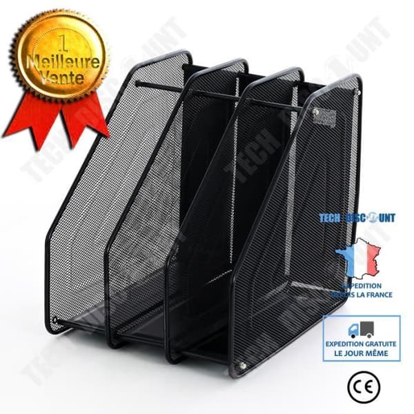 TD® Metal Iron Mesh Desktop Storage File Rack Enkel svart Desktop File Box Four Organizer