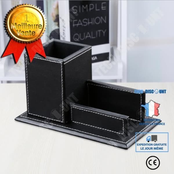 TD® Förvaringslåda Multifunktionell Creative Förvaringslåda Enfärgad Desktop Läder Pennhållare Skruvkorthållare