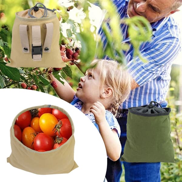 INF Canvas Foraging Pouch - Hands-Free Berry Picking Bag