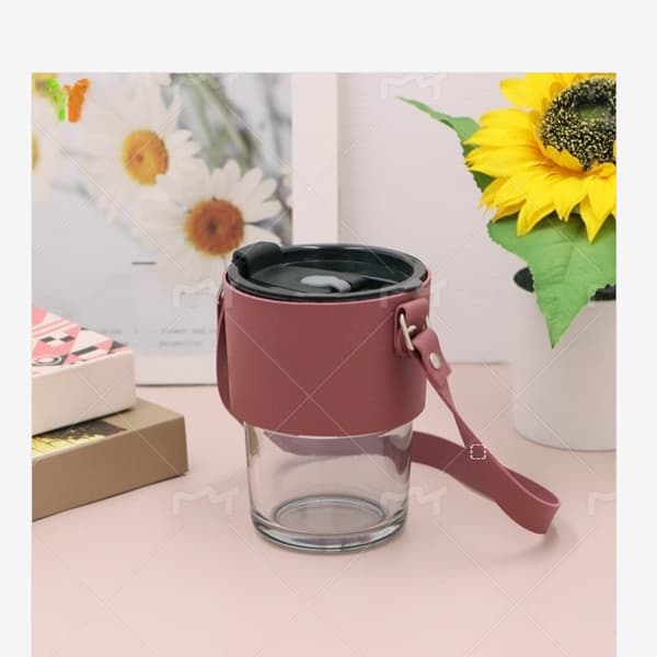 INF Tyylikäs PU-nahkainen holkki 400 ml kahville/teelle Punainen