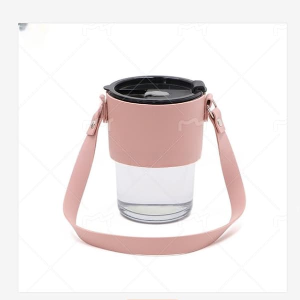 INF Tyylikäs PU-nahkainen holkki 400 ml kahville/teelle Vaaleanpunainen