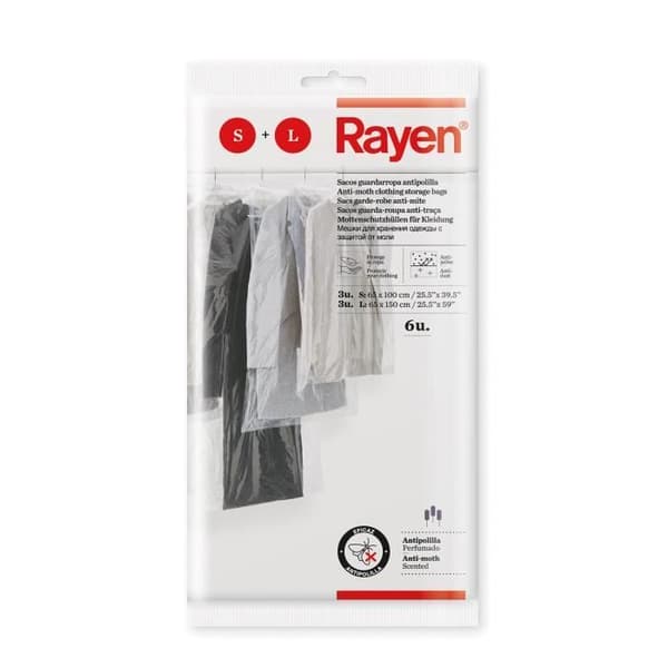 RAYEN - Klädskydd x6: 3 65x100 +3 65x150 nattsäkert transparent 6048
