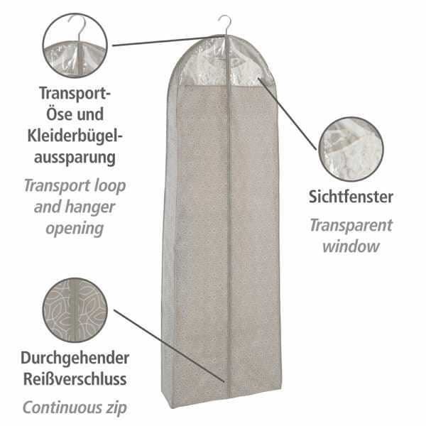 Kostymöverdrag - WENKO - Balans - 180 x 60 cm - Grå - Andningsbart fleecematerial