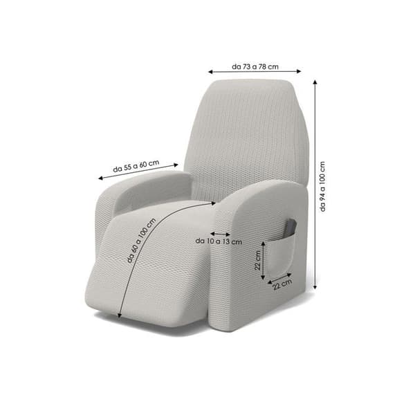 Mb home basic - REC-FASH- PANNA - Överdrag till "Fashionable" relaxfåtölj, Beige, Standardstorlek