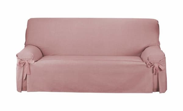 Martina hem - Turia - Turie Sofföverdrag med rosetter, bomullspolyester, ljusrosa, 4 sits