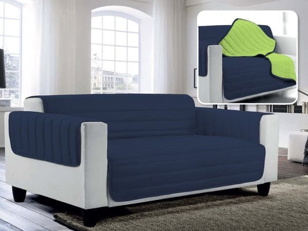 Förvaringsfodral - Elegant vakuumfodral - CD-EL-verde mela/blu scuro-2PMX - Quiltat sofffodral