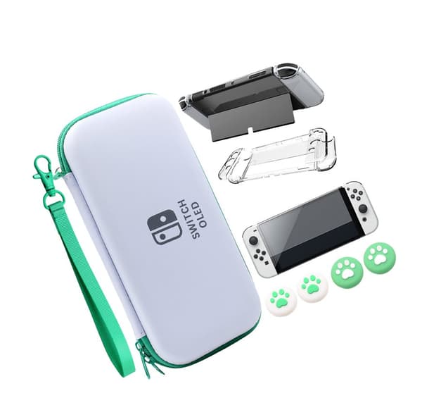 INF Skyddande bärväska för Nintendo SWITCH OLED Grön