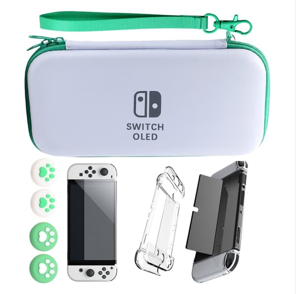 INF Skyddande bärväska för Nintendo SWITCH OLED Grön