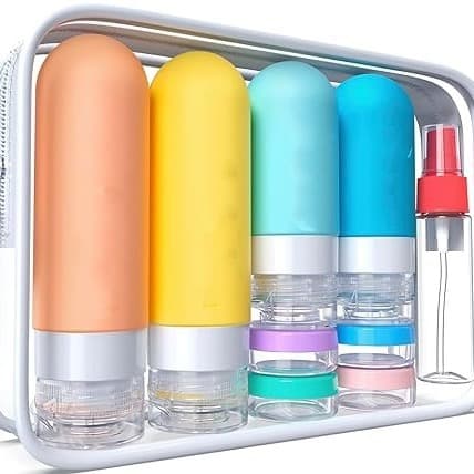 INF Kannettavat tiiviit silikonisäiliöt matkalle 60ml+90ml Keltainen