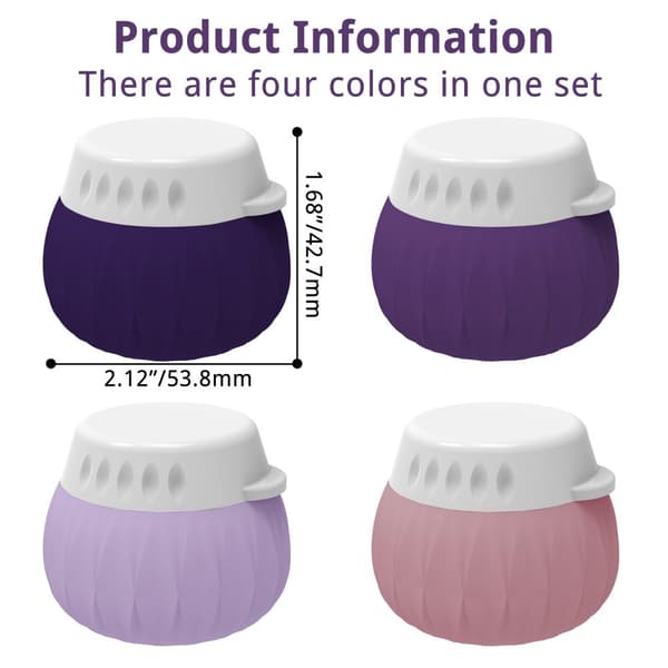 INF Resestorlek Silikonkrämburkar - 4-pack läckagesäkra Lila