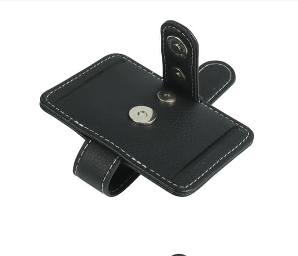 INF PU Læder Bil Solskærm Solbrilleholder Clip Sort