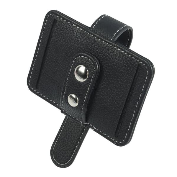 INF PU Læder Bil Solskærm Solbrilleholder Clip Sort