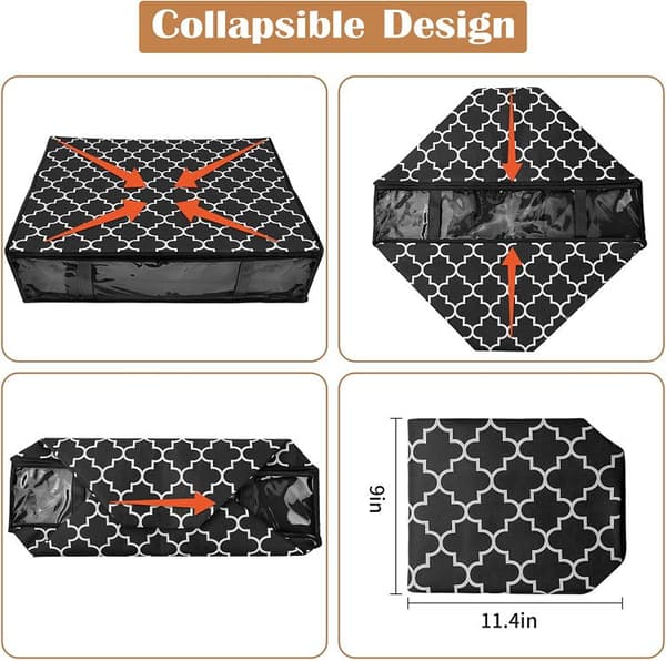 OBOSOE opbevaringstaske under sengen til lagner, dyner, tøj 60x45x15cm grå 4-pak