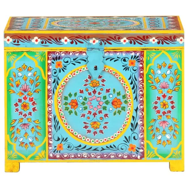 vidaXL Håndmalt oppbevaringsboks 50x40x40 cm heltre mango