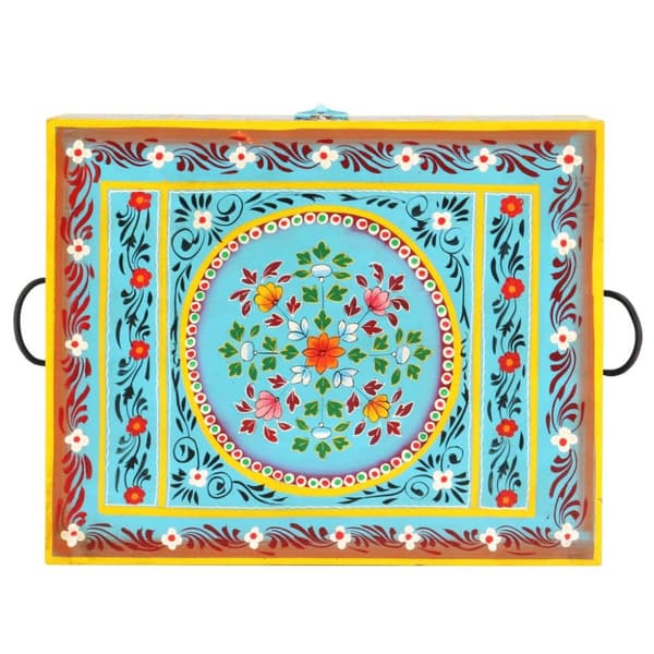 vidaXL Håndmalt oppbevaringsboks 50x40x40 cm heltre mango