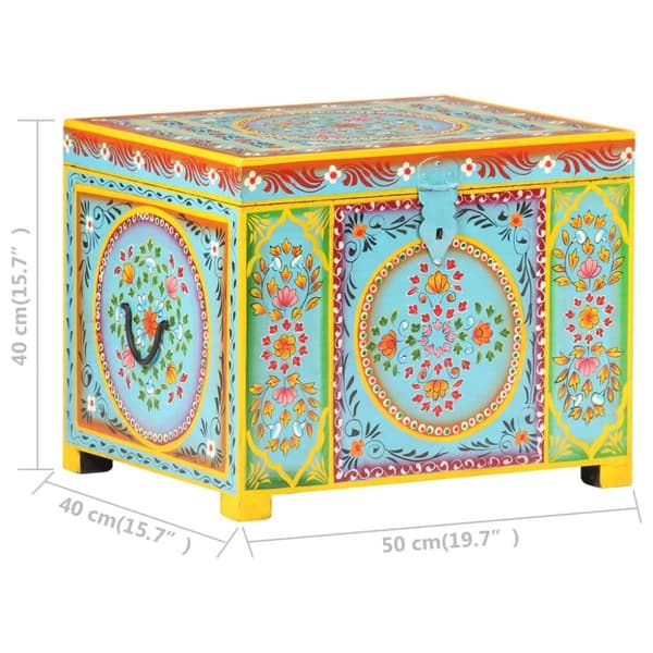 vidaXL Håndmalt oppbevaringsboks 50x40x40 cm heltre mango