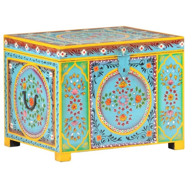vidaXL Håndmalt oppbevaringsboks 50x40x40 cm heltre mango