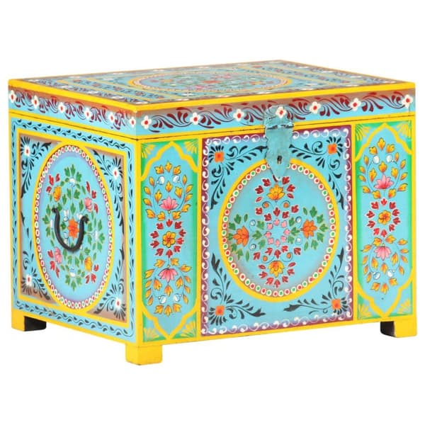 vidaXL Håndmalt oppbevaringsboks 50x40x40 cm heltre mango