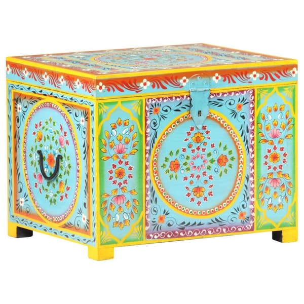 vidaXL Håndmalt oppbevaringsboks 50x40x40 cm heltre mango