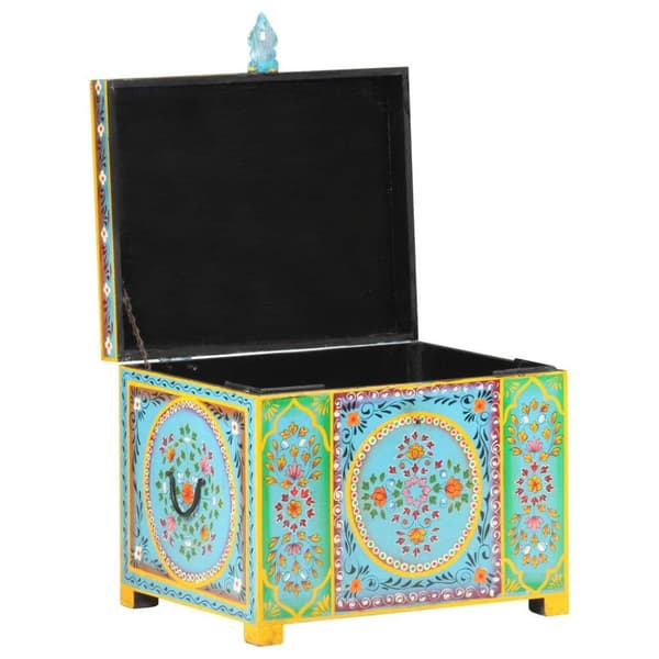 vidaXL Håndmalt oppbevaringsboks 50x40x40 cm heltre mango