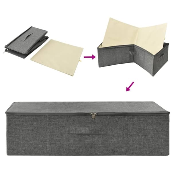 vidaXL opbevaringskasse 70x40x18 cm stof antracitgrå