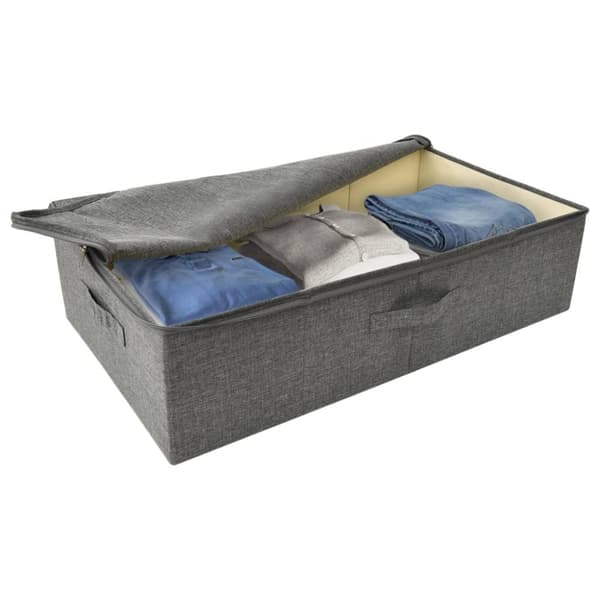 vidaXL opbevaringskasse 70x40x18 cm stof antracitgrå