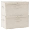 Miniatyrbillede 3 af 11: vidaXL opbevaringskasser 2 stk. 50x30x25 cm stof cremefarvet -  Opbevaringskasser