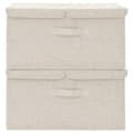 Miniatyrbillede 4 af 11: vidaXL opbevaringskasser 2 stk. 50x30x25 cm stof cremefarvet -  Opbevaringskasser